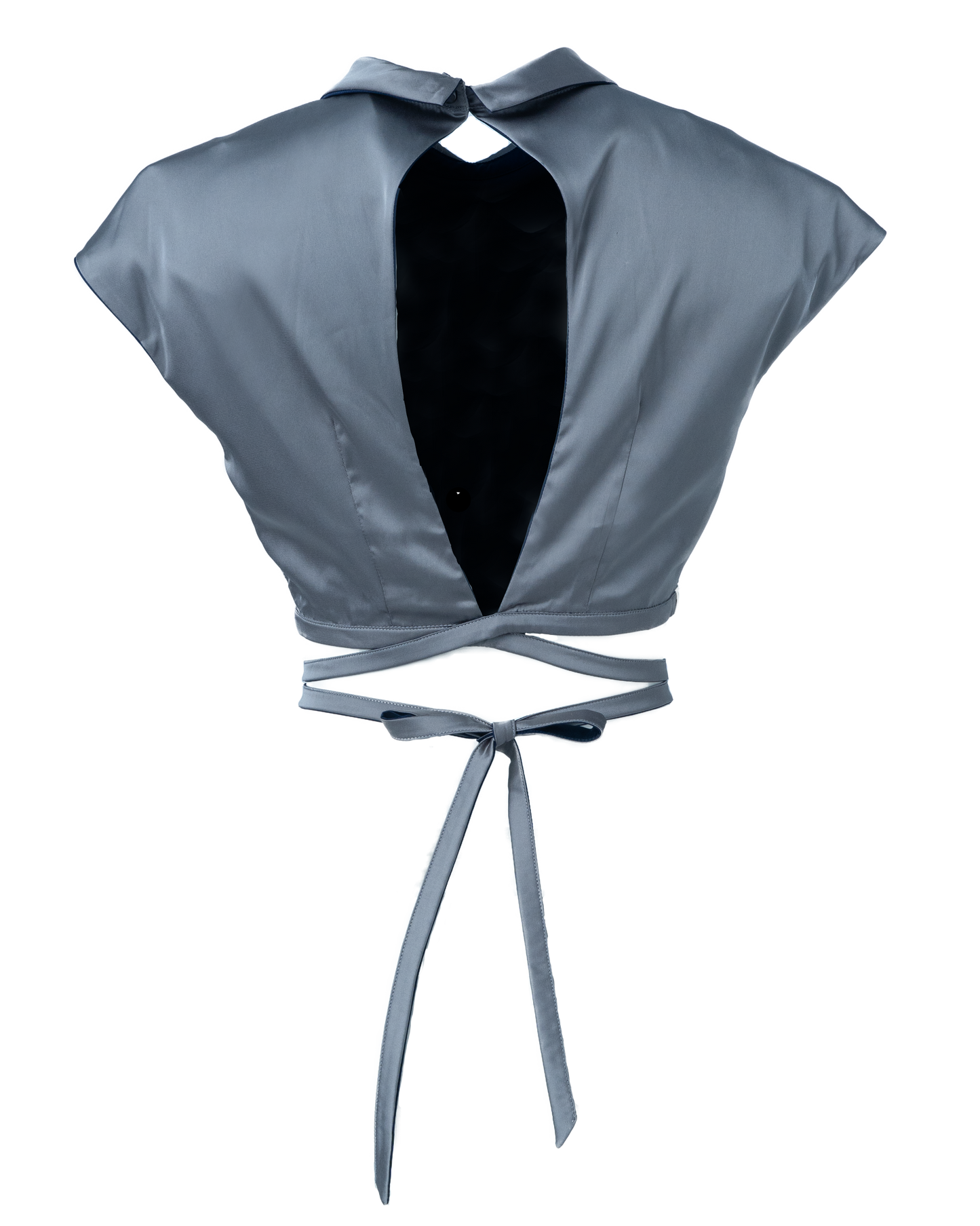 Blackstone Collared Tie Back Crop Top